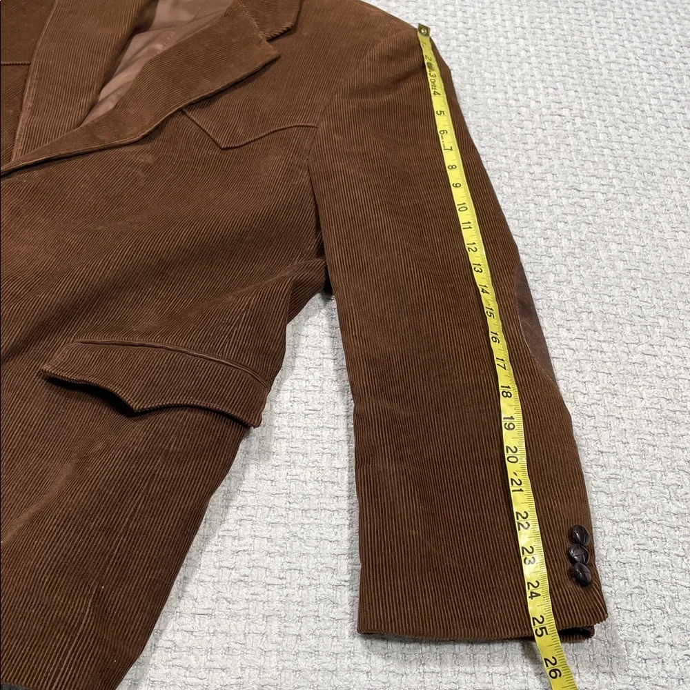 Vintage Brown Corduroy Blazer Mens Size 46R Western Cowboy Jacket Sport Coat